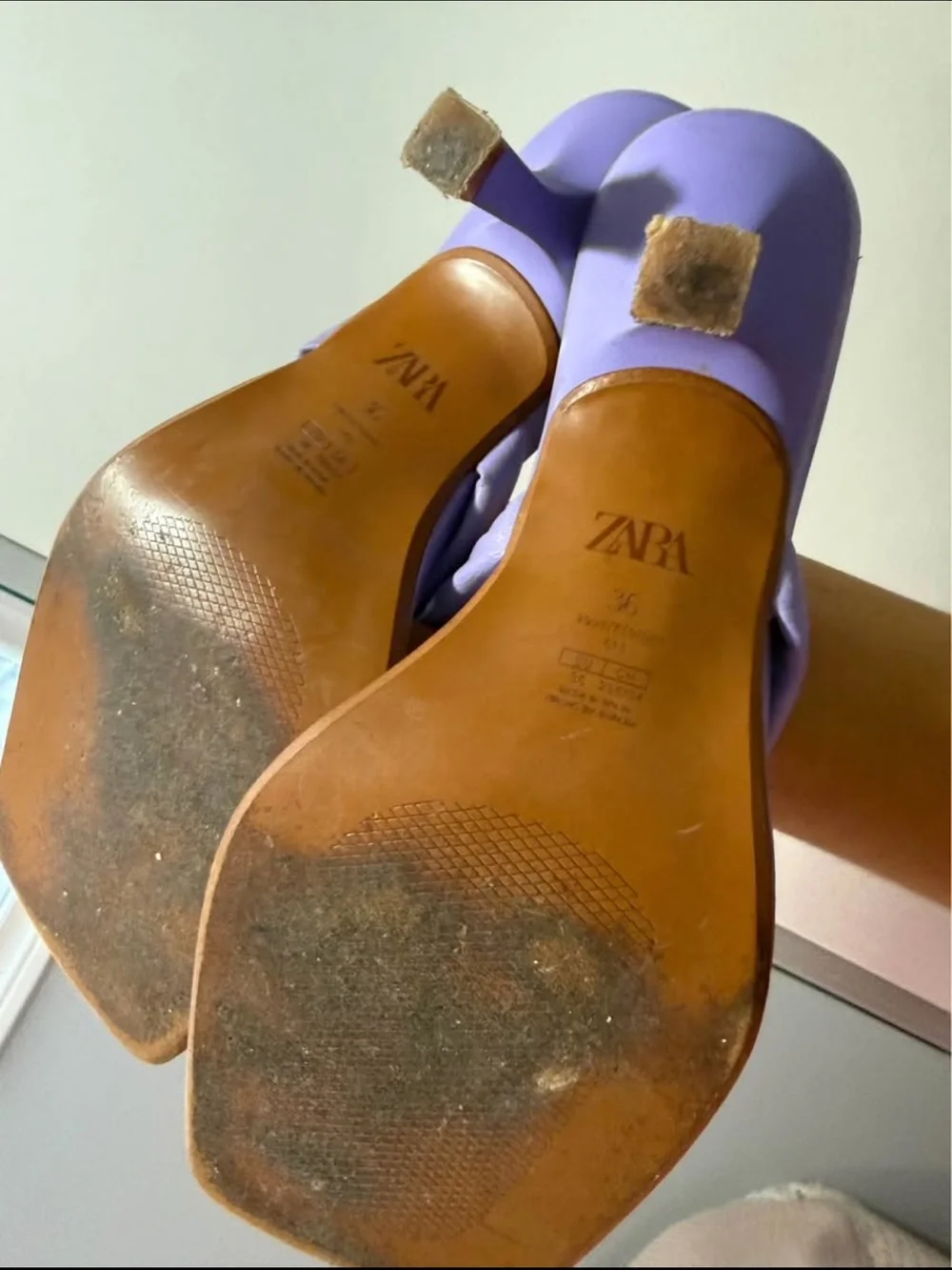 Zara Lilac Square-Toe Thong Sandals - Women - Picture 2 of 3